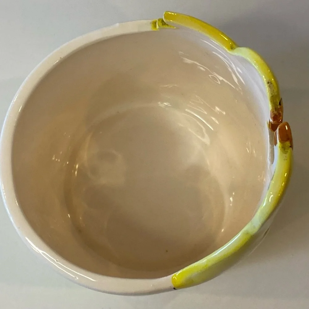 Easter Chick Yellow And Green Ceramic Planter or Candy Dish - Picture 6 of 8